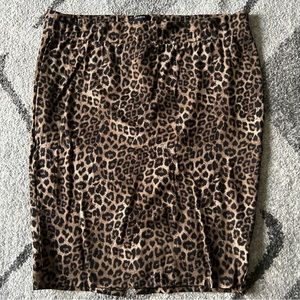 Leopard Print Midi Skirt